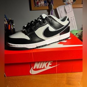 Nike Dunk Low Chenille Swoosh Black Grey Men's
